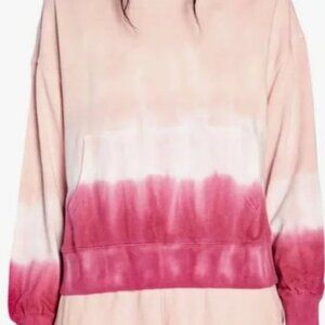 Wildfox Women's Pink Tie Dye Ombre Lightweight  Hoodie XS